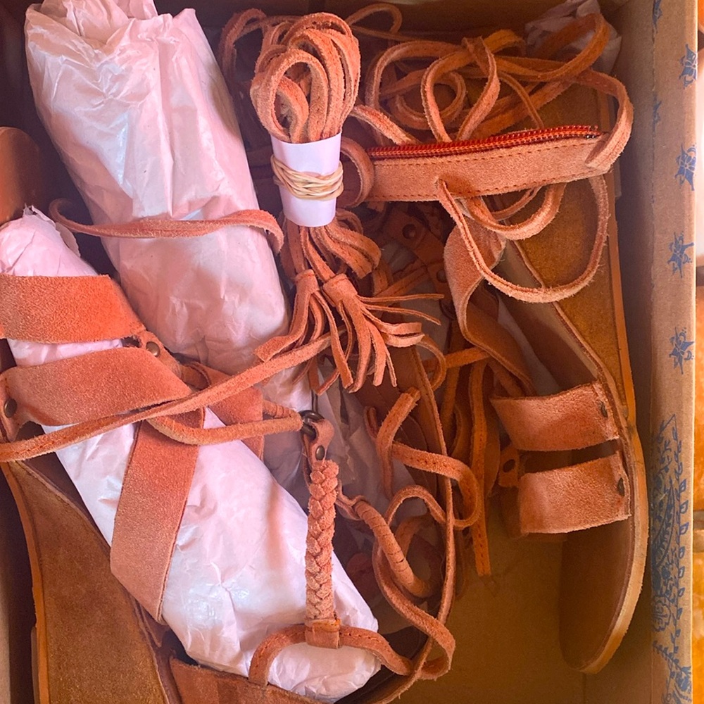 Free People mini wedge gladiator Saltarello sandal NWT